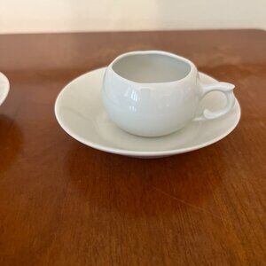 Limoges 2 Cups & Saucers Rare Cup Shape & Handle EUC
